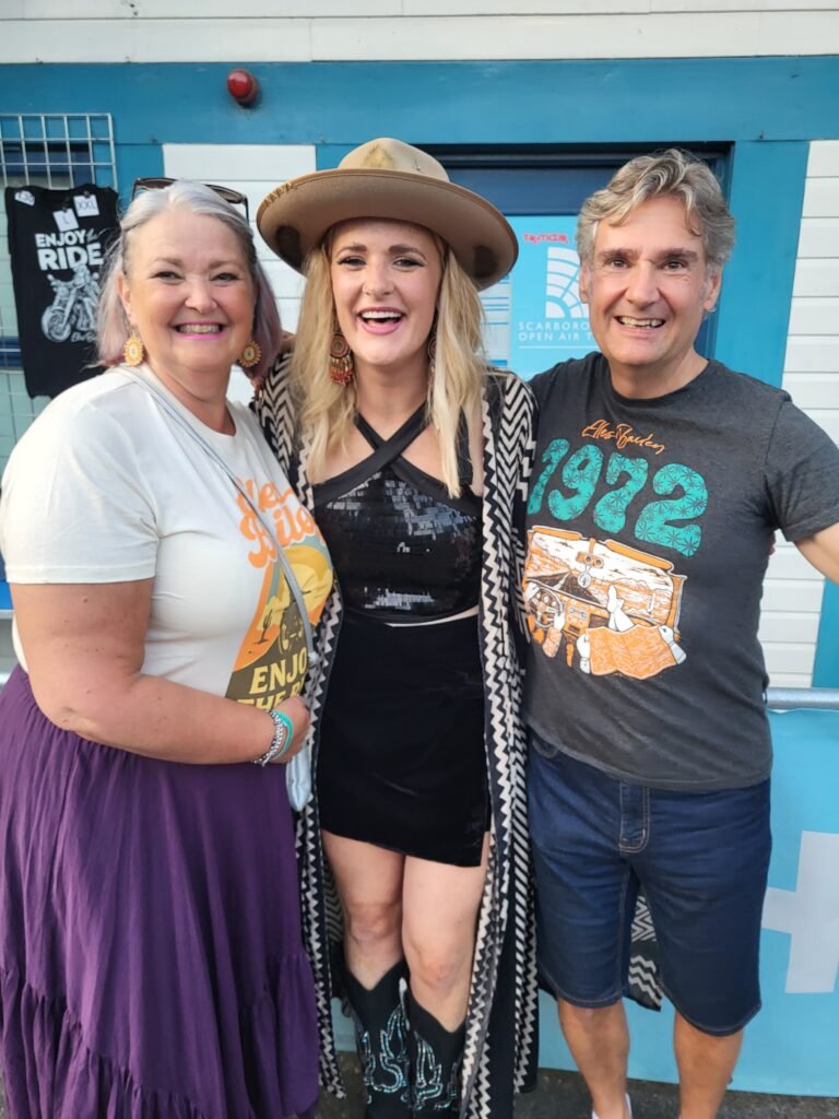 Fiona and Joey with Elles post opening set for Rag 'n' Bone Man at Scarborough Open Air Theatre